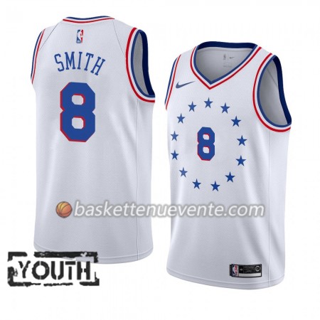 Maillot Basket Philadelphia 76ers Zhaire Smith 8 2018-19 Nike Blanc Swingman - Enfant